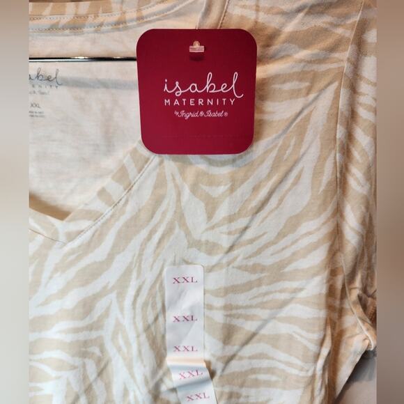 New Ingrid Maternity T-Shirt Animal Print V-Neck Tee Cool Lightweight Size XXL - Picture 3 of 7